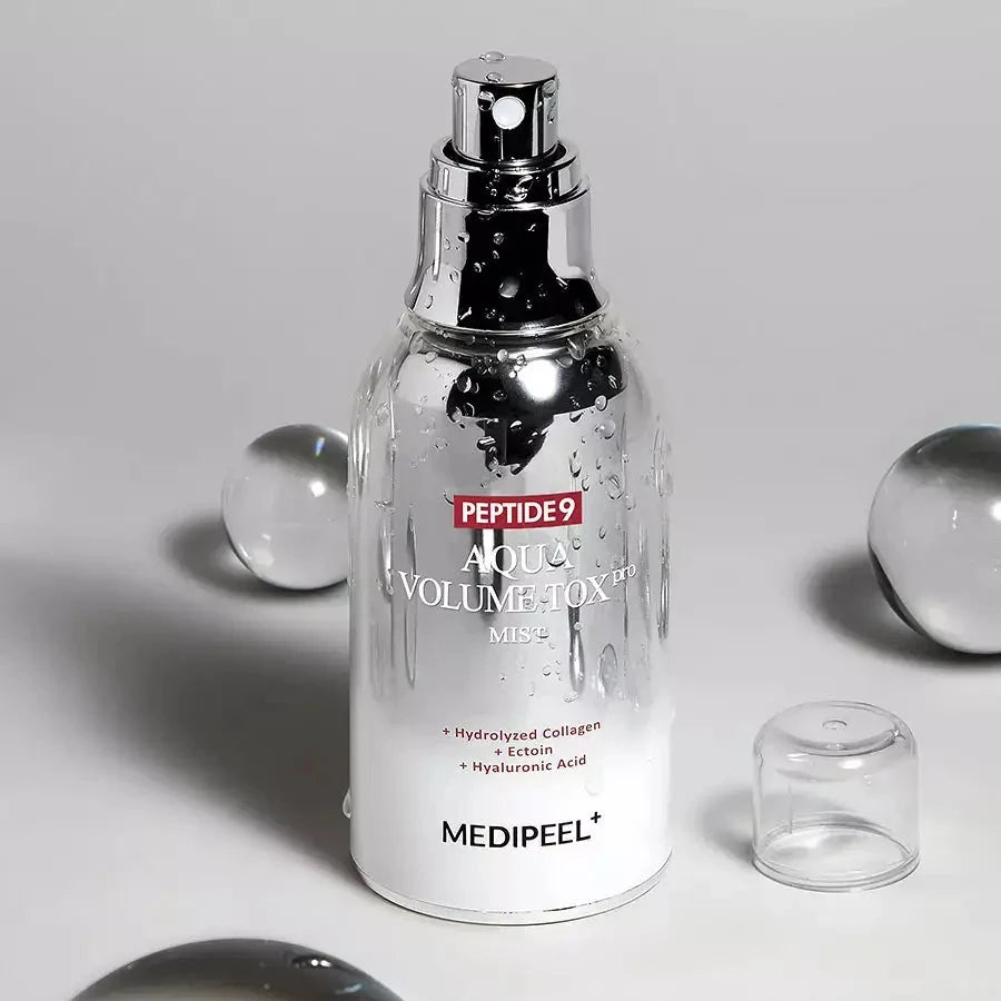 Mitrinošs peptīdu izsmidzināmais līdzeklis ādas tvirtuma palielināšanai Medi-Peel Peptide 9 Aqua Volume Tox Mist PRO