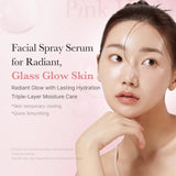 Serums-izsmidzināmais līdzeklis mirdzuma piešķiršanai ādai Medicube PDRN Pink Glutathione Serum Mist