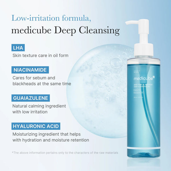 Hidrofilā eļļa poru attīrīšanai Medicube Zero Pore Blackhead Deep Cleansing Oil