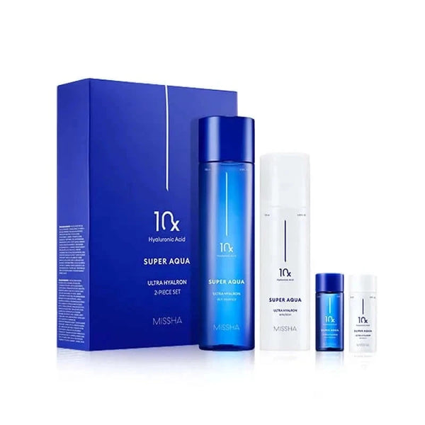 Komplekts sejas ādas kopšanai ar hialuronskābi Missha Super Aqua Ultra Hyalron 2pcs Set