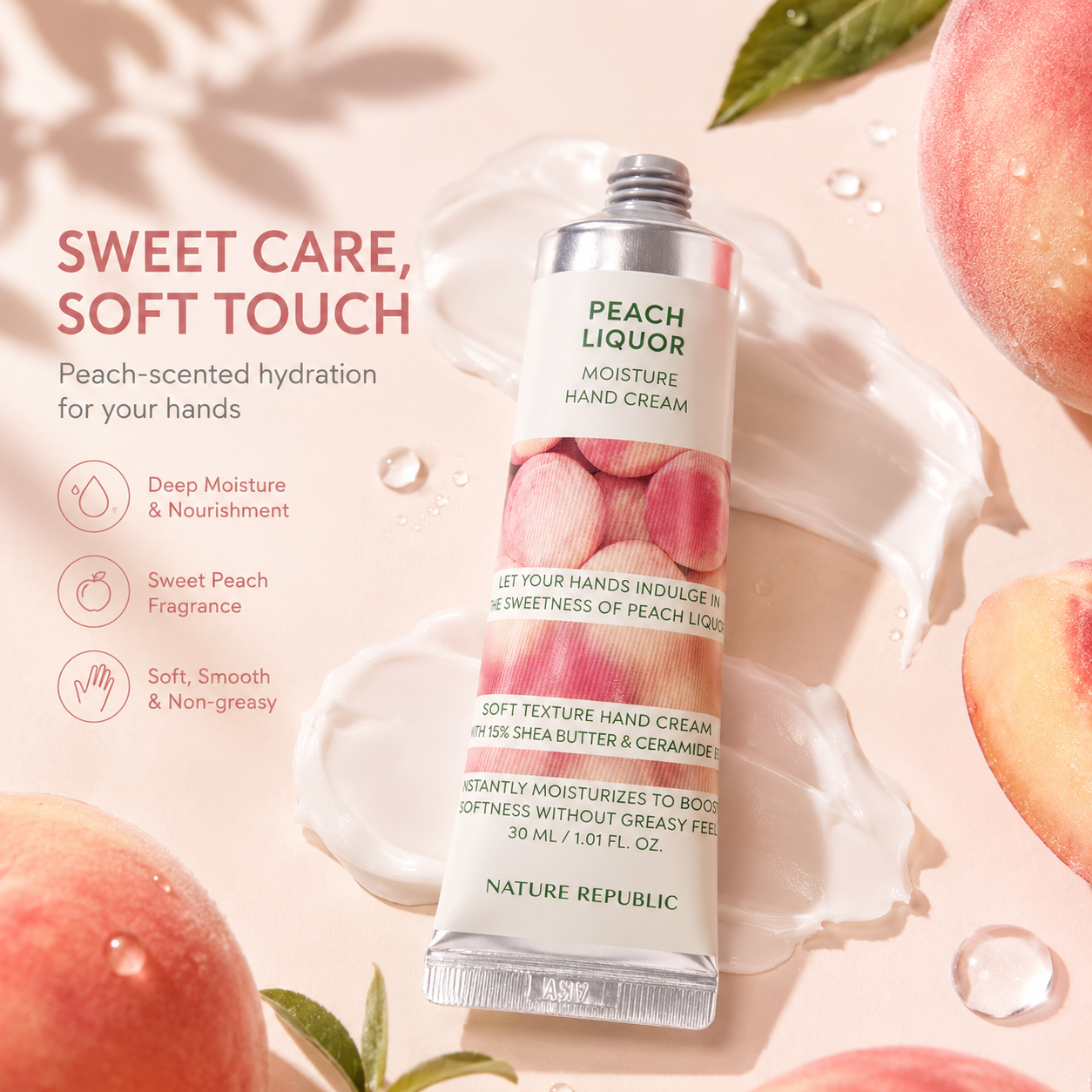 Крем для рук Nature Republic Hand & Nature Peach Liquor Hand Cream