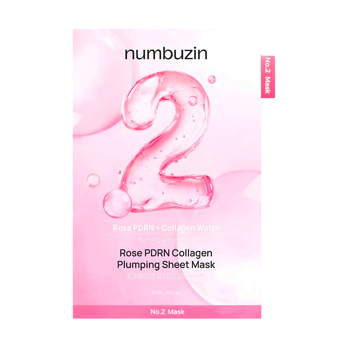 Маска с ПДРН и коллагеном Numbuzin No.2 Rose PDRN Collagen Plumping Sheet Mask