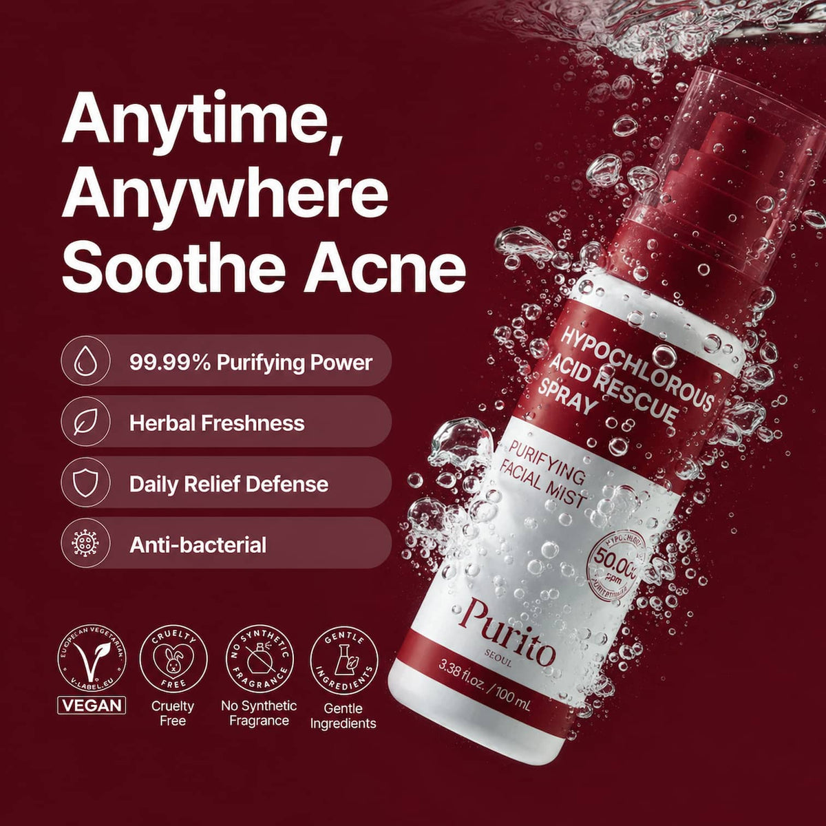 PURITO SEOUL Hypochlorous Acid Rescue Spray