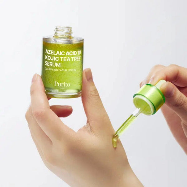 Seerum akne ja ebatasase naha tooni vastu Purito Seoul Azelaic Acid 10 Kojic Tea Tree Serum