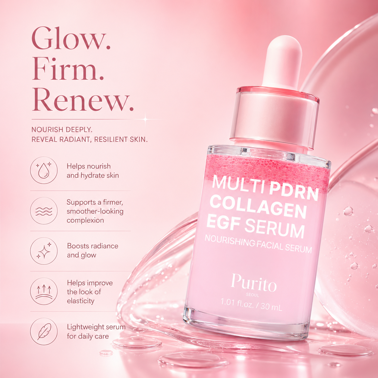 Питательный серум Purito Seoul Multi PDRN Collagen EGF Serum