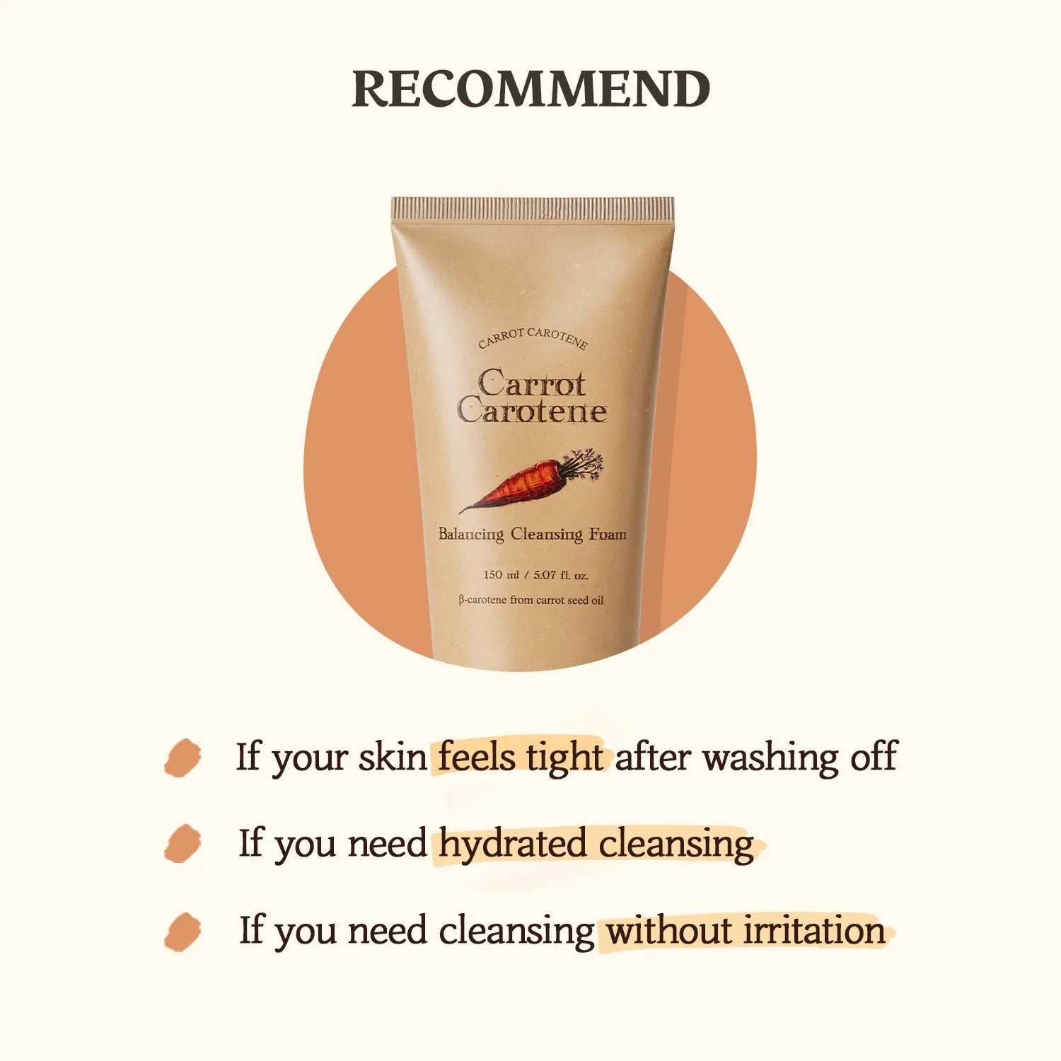 Maigas attīrošas putas SKINFOOD Carrot Carotene Balancing Cleansing Foam