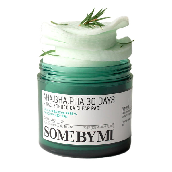 Spilventiņi ar skābēm problemātiskai ādai Some By Mi AHA BHA PHA 30 Days Miracle Truecica Clear Pad