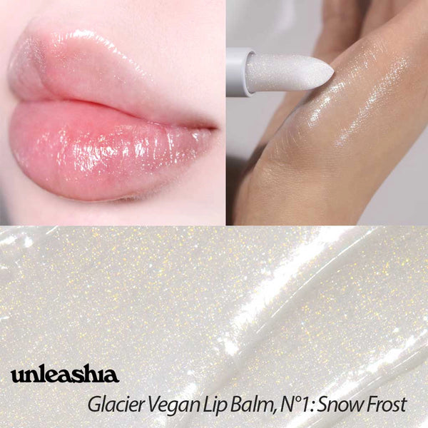Vegan huulepalsam kristalse läike efektiga UNLEASHIA Glacier Vegan Lip Balm