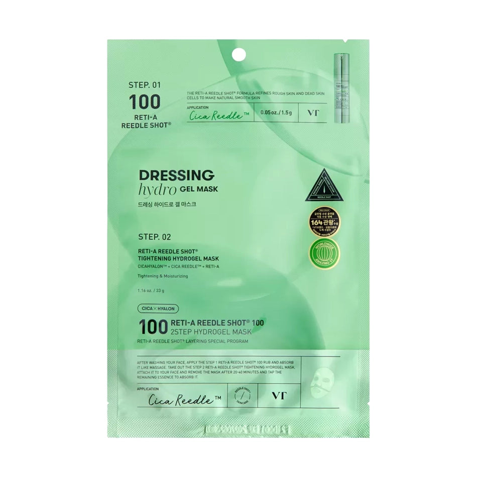 Hidrogela maska ar mikroadatām un retinolu VT Cosmetics Reti-A Reedle Shot 100 2Step Hydrogel Mask