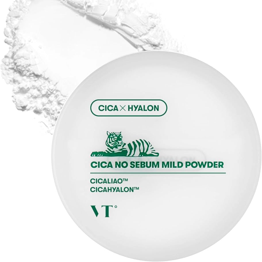Birstošais pūderis ar Āzijas centellu taukaina spīduma novēršanai VT Cosmetics Cica No Sebum Mild Powder
