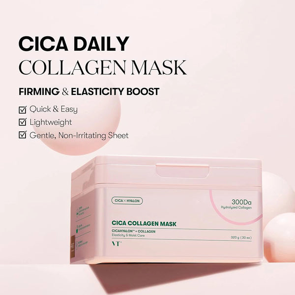 Коллагеновые тканевые маски для упругости кожи VT Cosmetics Cica Collagen Mask