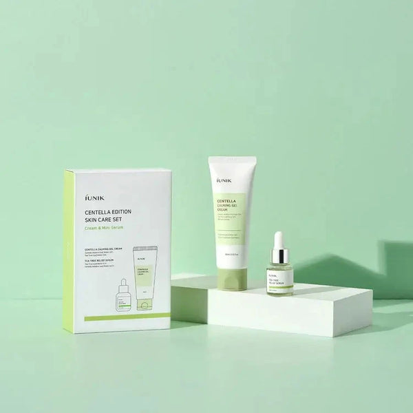 Komplekts problemātiskai ādai ar Āzijas centellu un tējas koku iUNIK Centella Edition Skin Care Set