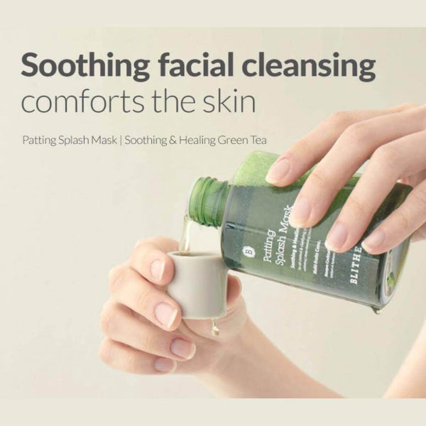 Atjaunojoša splash-maska ar zaļo tēju BLITHE Patting Splash Mask Soothing Healing Green Tea