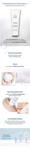 Putiņas sejas mazgāšanai ar neitrālu šĶ līmeni Etude House Soon Jung 5.5 Foam Cleanser