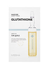 Spilgtinoša maska ar glutationu Missha Mascure Whitening Solution Sheet Mask Glutathione