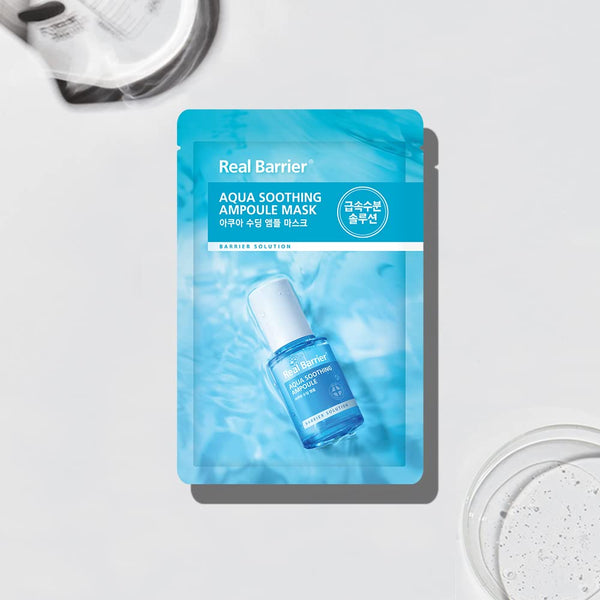 Nomierinoša ampulu auduma maska sejai Real Barrier Aqua Soothing Ampoule Mask