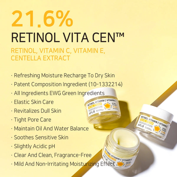 Обновляющий крем для лица APLB Retinol Vitamin C Vitamin E Facial Cream