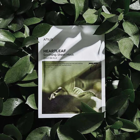 Nomierinoša auduma maska ar houtūnijas ekstraktu Anua Heartleaf 77% Soothing Sheet Mask  Anua   