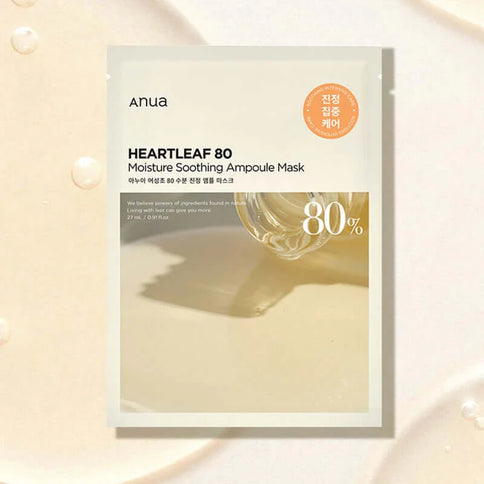 Mīkstinoša ampulas maska ar houtūnijas ekstraktu Anua Heartleaf 80% Soothing Ampoule Mask  Anua   