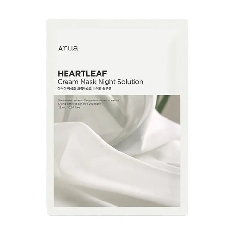 Auduma maska sejai ar keramīdien un houtūnijas ekstraktu Anua Heartleaf Cream Mask Night Solution  Anua 1 Pcs  