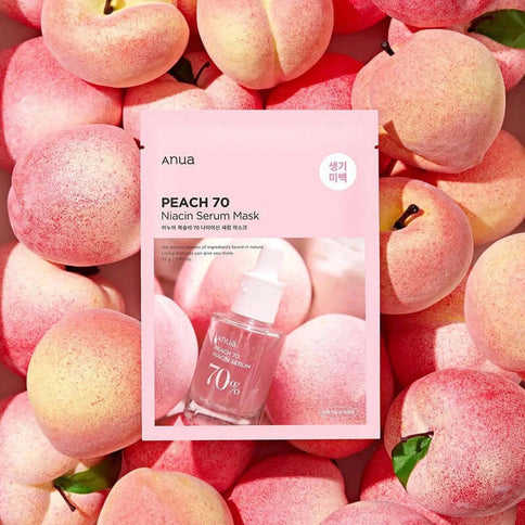 Auduma maska ar persiku ekstraktu un niacinamīdu Anua Peach 70 Niacin Serum Mask  Anua   