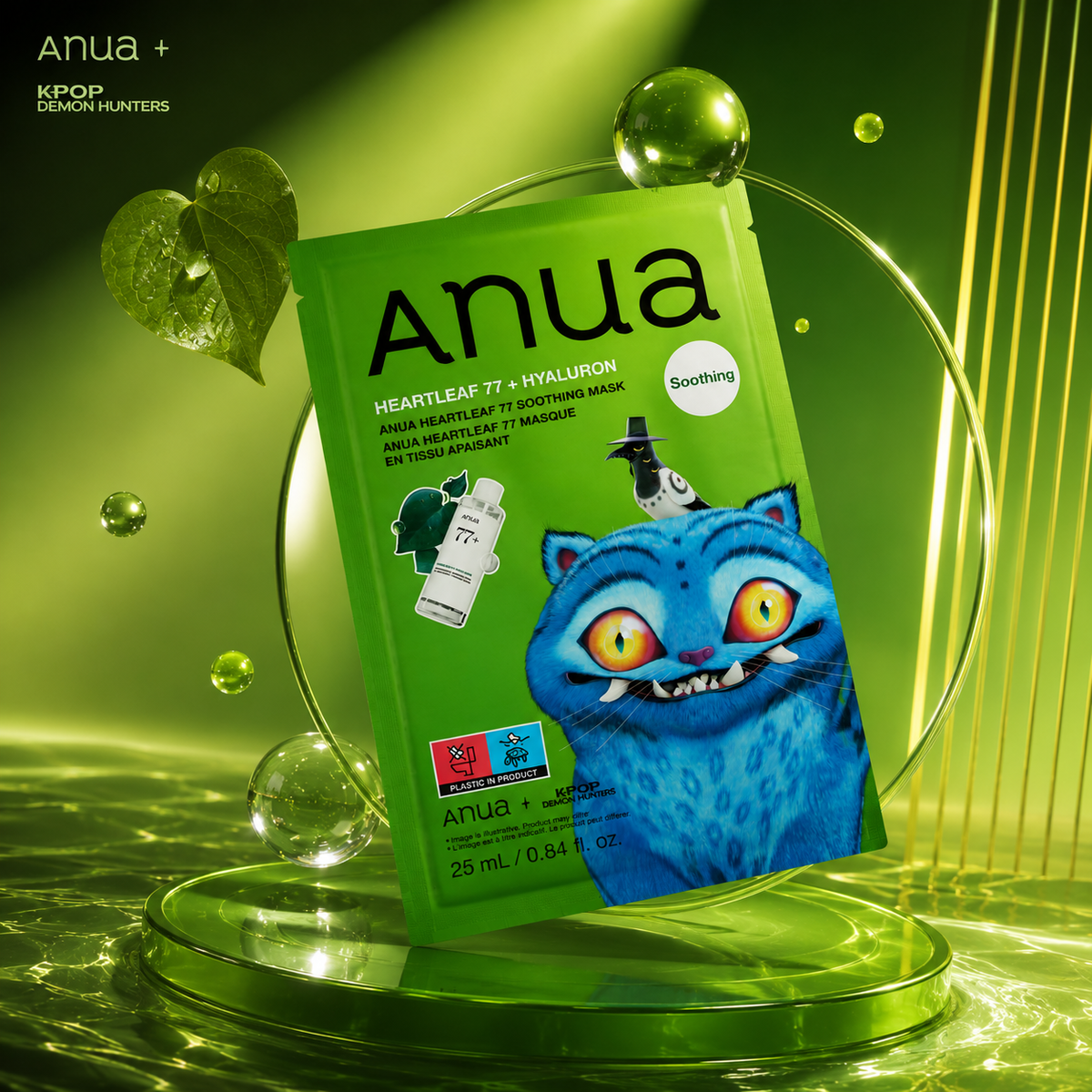 Тканевая маска Anua K-Pop Demon Hunters Heartleaf 77+ Hyaluron Soothing Mask