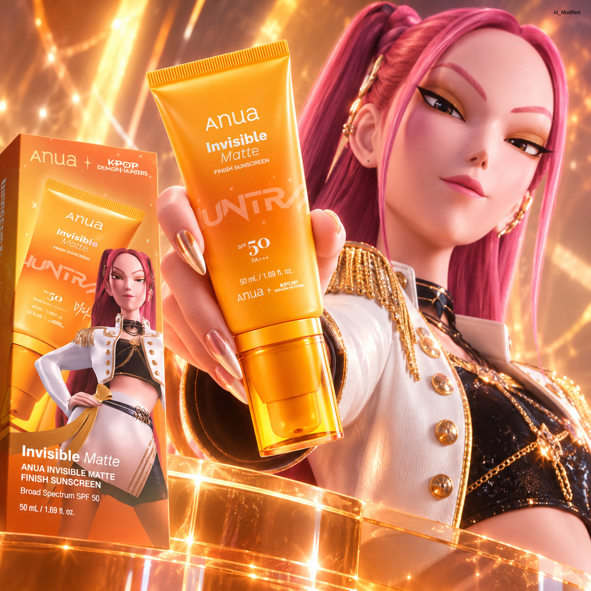 Матирующий солнцезащитный крем Anua K-Pop Demon Hunters Invisible Matte Finish Sunscreen