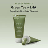 Очищающая пенка с зелёным чаем Arencia Green Tea + LHA Deep Pore Rice Cake Cleanser