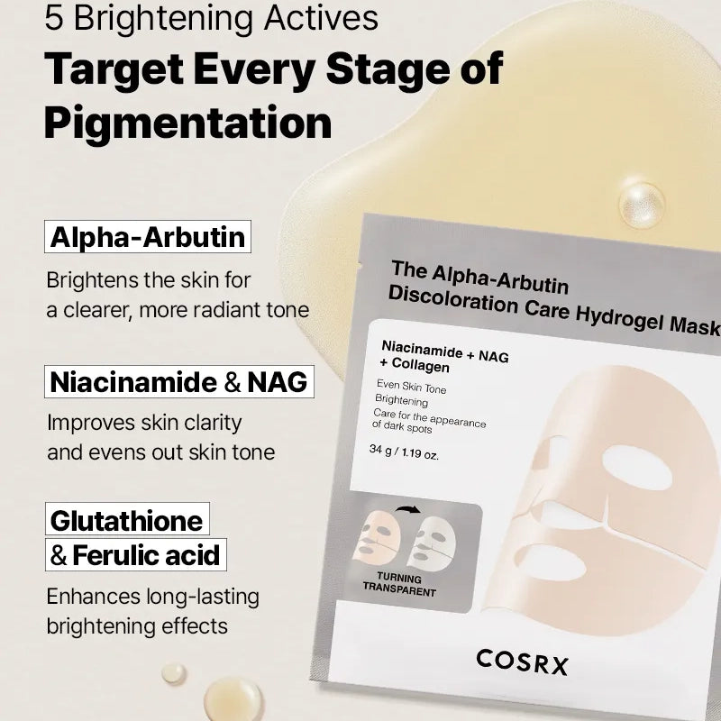 Cosrx The Alpha-Arbutin Discoloration Care Hydrogel Mask
