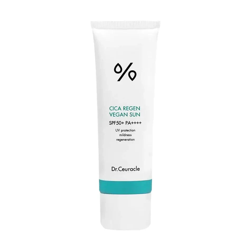 Vegānisks saules aizsargkrēms ar Āzijas centellu Dr.Ceuracle Cica Regen Vegan Sun SPF 50+ PA++++
