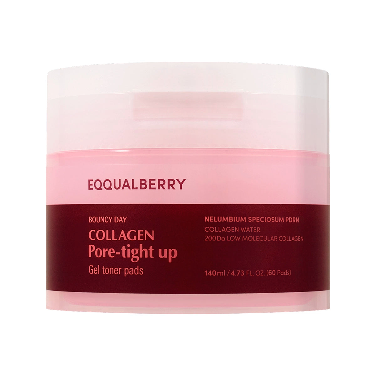 Kollageeniga geelpadjad pooride ahendamiseks EQQUALBERRY Collagen Pore-Tight Up Gel Toner Pads