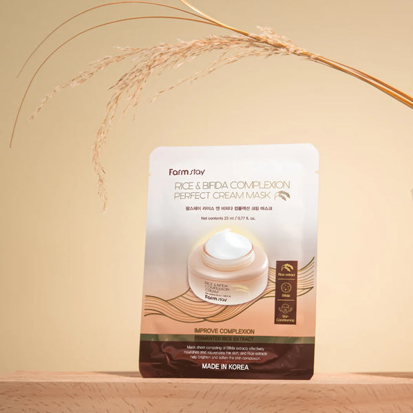 Кремовая тканевая маска FARMSTAY Rice & Bifida Complexion Cream Mask