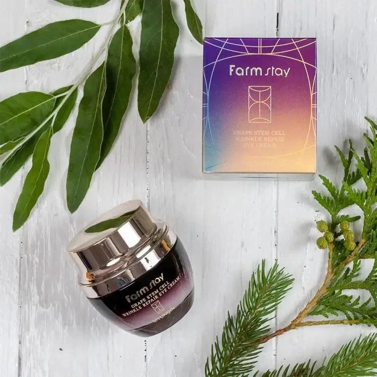 Liftinga acu krēms ar fito-cilmes šūnām Farmstay Grape Stem Cell Wrinkle Repair Eye Cream