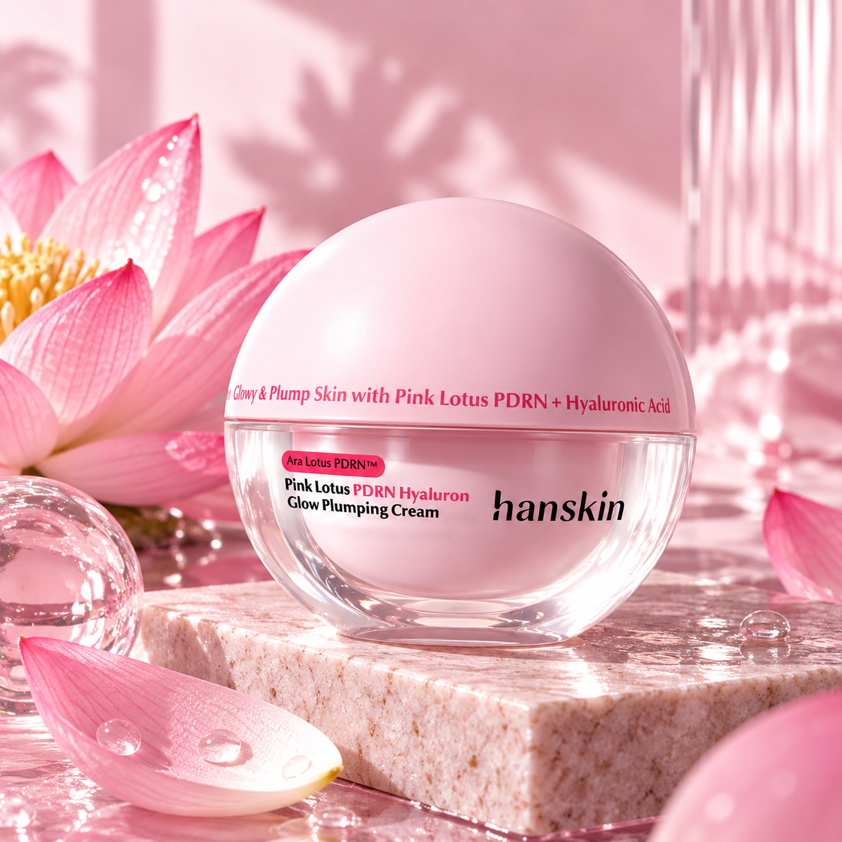 Увлажняющий крем для лица Hanskin Pink Lotus PDRN Hyaluron Glow Plumping Cream