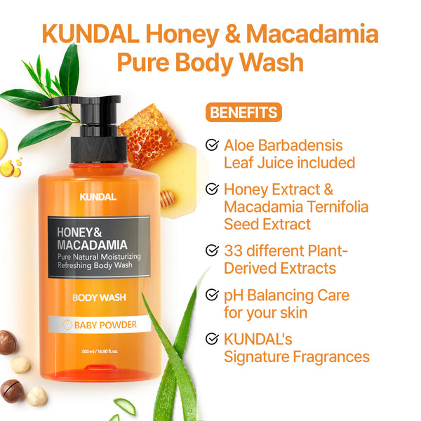 Деликатный гель для тела Kundal Honey & Macadamia Pure Body Wash
