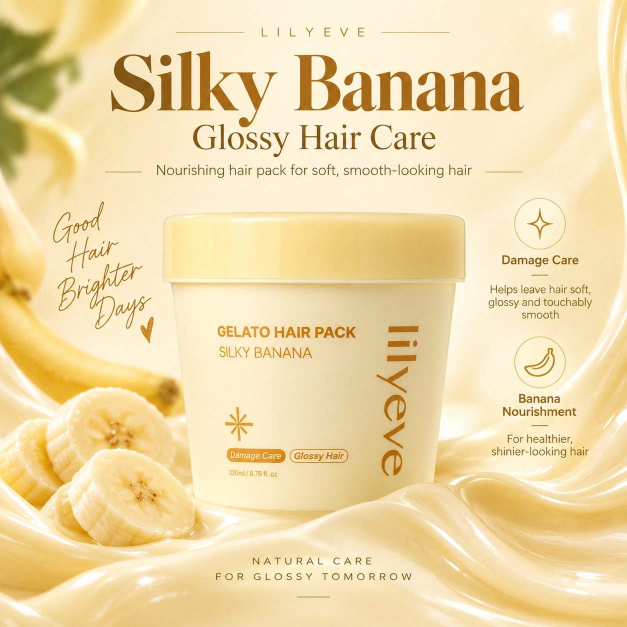 Lilyeve Repair: Turn Gelato Hair Pack Silky Banana