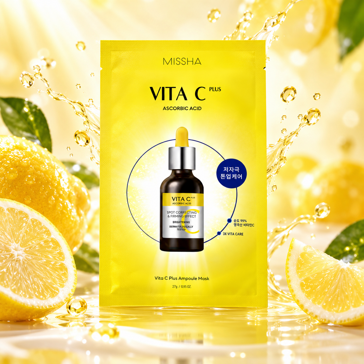 Маска с ампульной эссенцией MISSHA Vita C Plus Spot Correcting Ampoule Sheet Mask