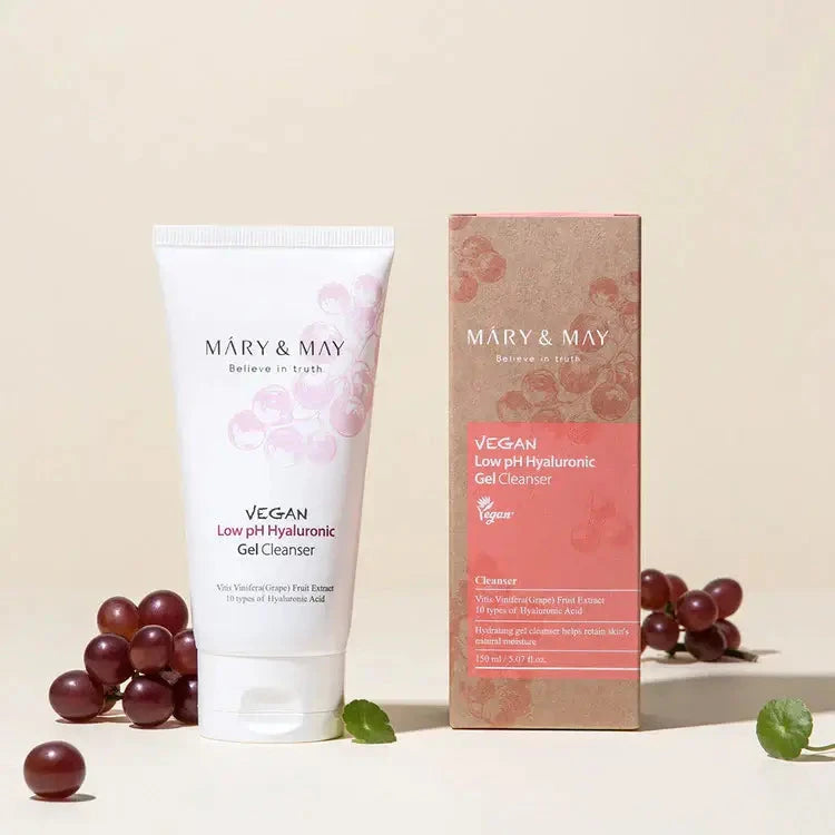Gels sejas mazgāšanai Mary&May Vegan Low pH Hyaluronic Gel to Foam Cleanser