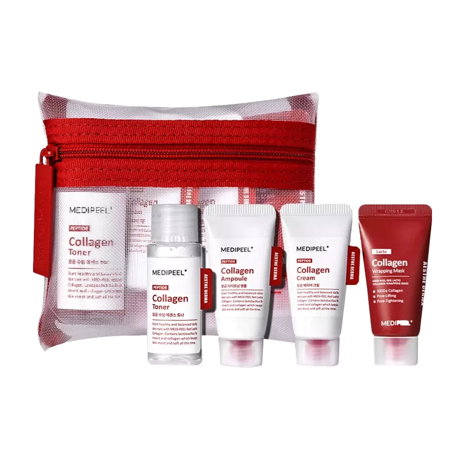 Mini iepakojumu komplekts sejas ādas kopšanai ar kolagēnu un peptīdiem Medi-Peel Red Lacto Collagen Skin Care Trial Kit