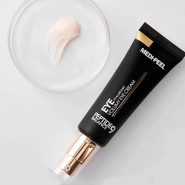 Pretnovecošanas krēms priekš acu plakstiņiem ar peptīdiem Medi-Peel Peptide Balance 9 Eye Hyaluronic Volumy Eye Cream