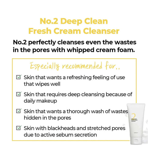 Dziļi attīrošs krēmveida gels sejai Numbuzin No.2 Deep Clean Fresh Cream Cleanser  Numbuzin   