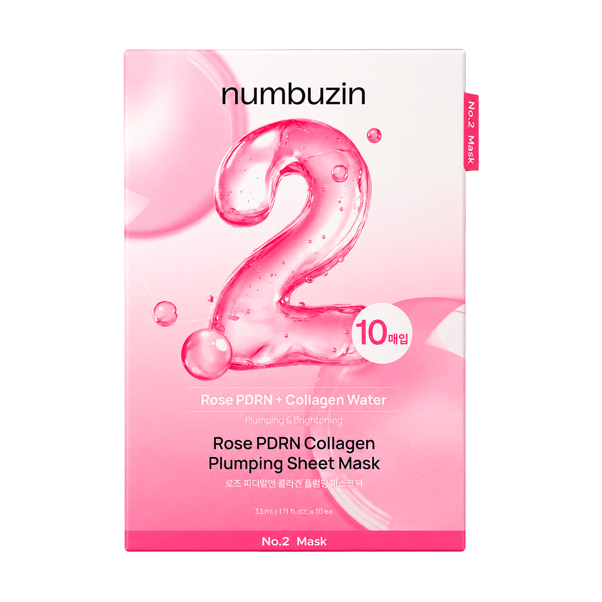 Numbuzin No.2 Rose PDRN Collagen Plumping Sheet Mask