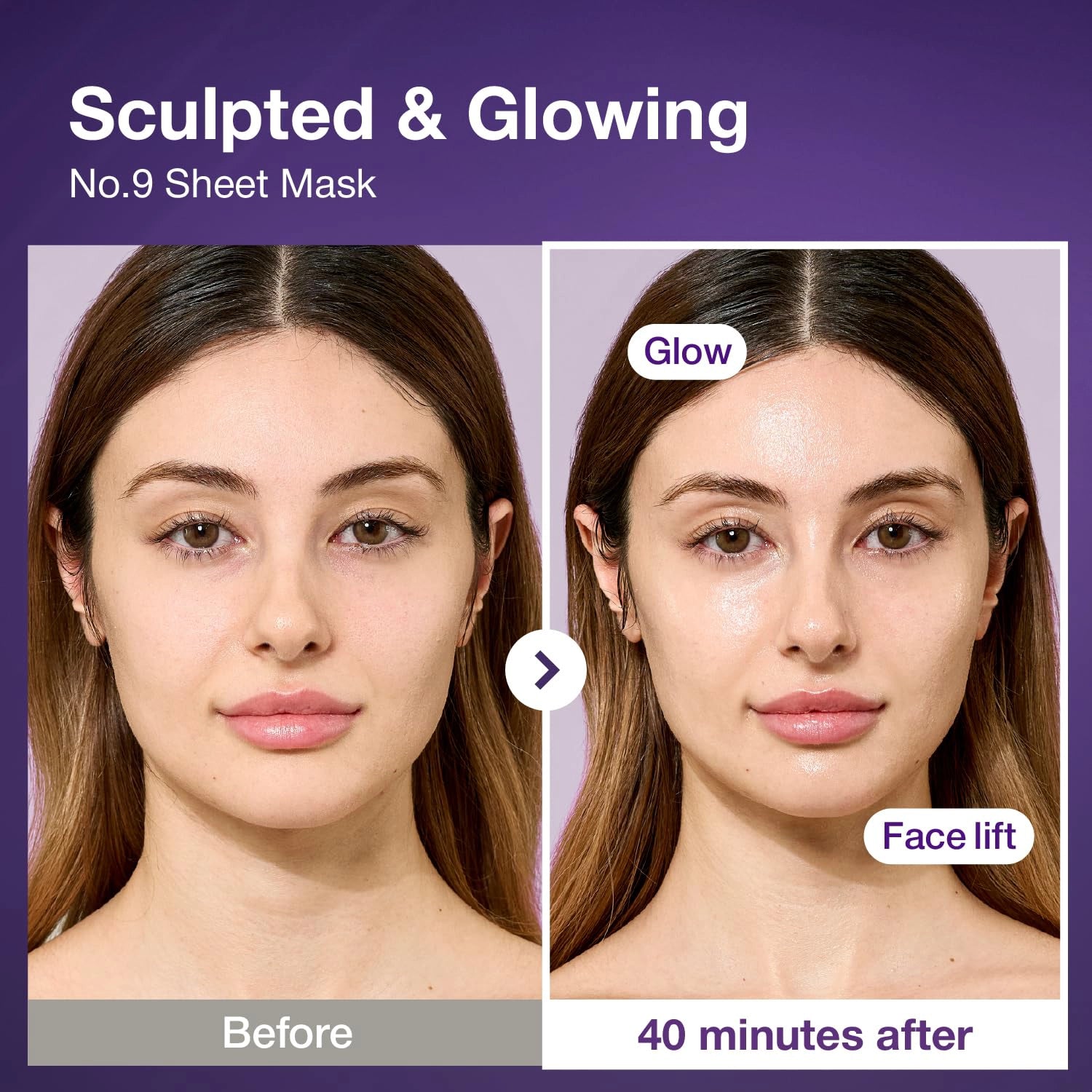 Auduma 3D-maska sejai ar liftinga efektu numbuzin No.9 NAD Bio Lifting Full Cover Facial Mask