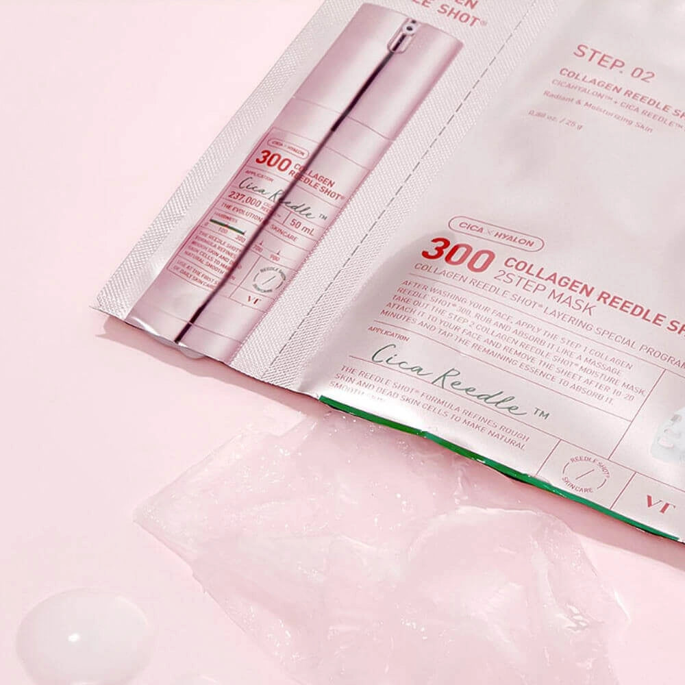 Kollageenimask mikro­nõeltega naha sileduseks ja elastsuseks VT Cosmetics Collagen Reedle Shot 300 2Step Mask