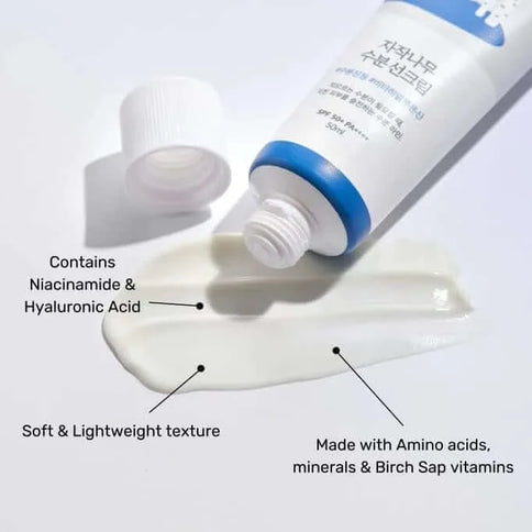 Mitrinošs saules aizsargkrēms ar bērzu sulu Round Lab Birch Juice Moisturizing Sunscreen SPF50+ PA++++  Round Lab   