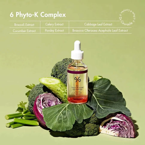 Divu tekstūru liposomālais serums sejai ar K vitamīnu Dr.Ceuracle PLC Vita K Liposome oil ampoule  Dr.Ceuracle   