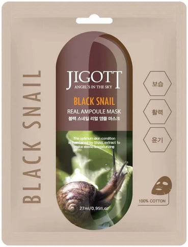 Auduma maskas Jigott Real Ampoule Mask  Jigott Black Snail  