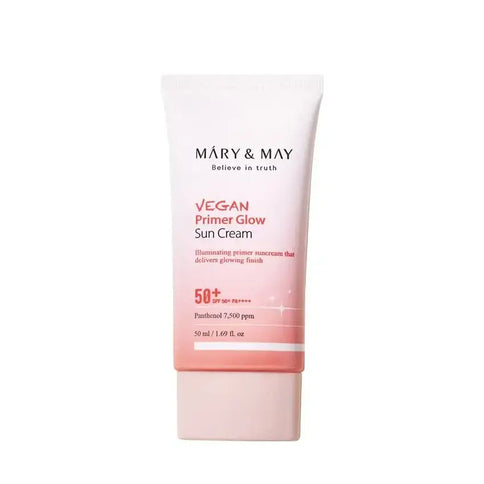 Vegānisks Saules Aizsardzības Krēms ar Bāzes Efektu Mary&May Vegan Primer Glow Sun Cream SPF50+ PA++++  MARY&MAY 50 ml.  