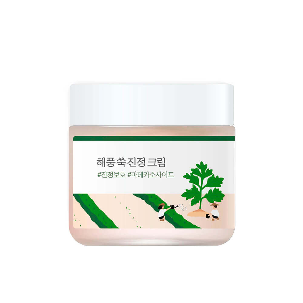 Gaisīgs nomierinošs krēms ar vībotni Round Lab Mugwort Calming Cream