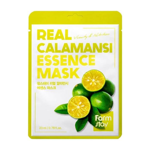 Audumu maska sejas ādai Farmstay Real Essence Mask  Farmstay Calamansi  